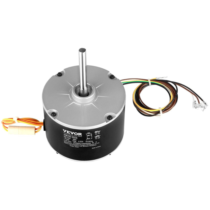 VEVOR Condenser Fan Motor 5KCP39GFS166S, 3S003, 1/5 HP 208-230V, 825RPM, OEM Standard Upgraded Replacement Condenser Motor Reversible Rotating, Explosion-proof CBB65 7.5?F/370V Capacitor