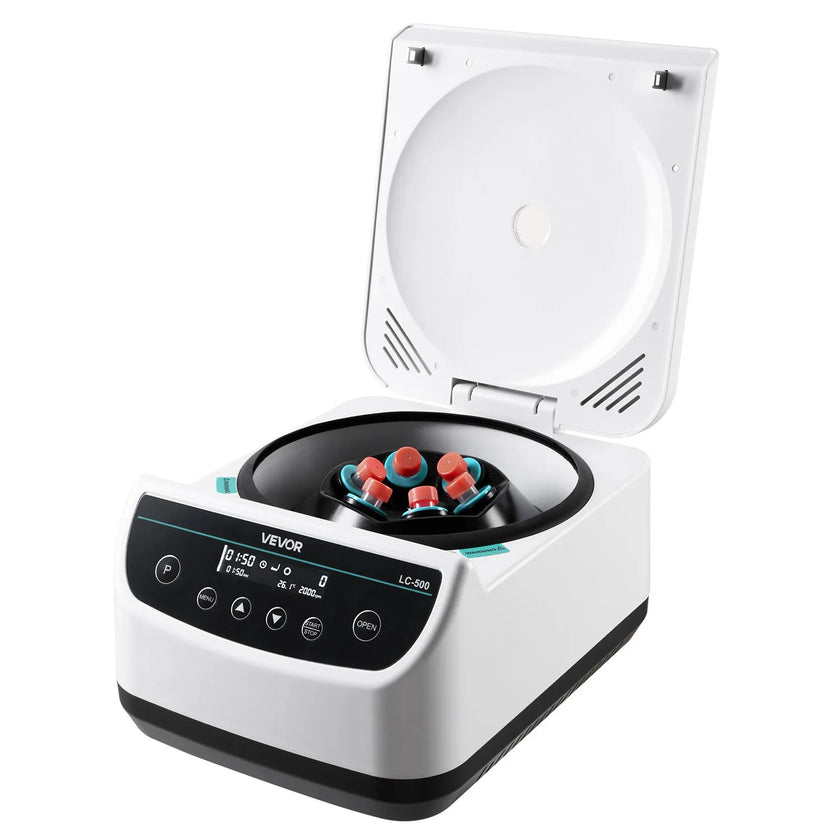 VEVOR Centrifuge Machine 2/5/10/15/50ml Speed 500-4000rpm with 1 Rotor and Timer