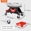 VEVOR Mechanics Stool, 300 LBS Capacity Rolling Mechanic Seat with 4