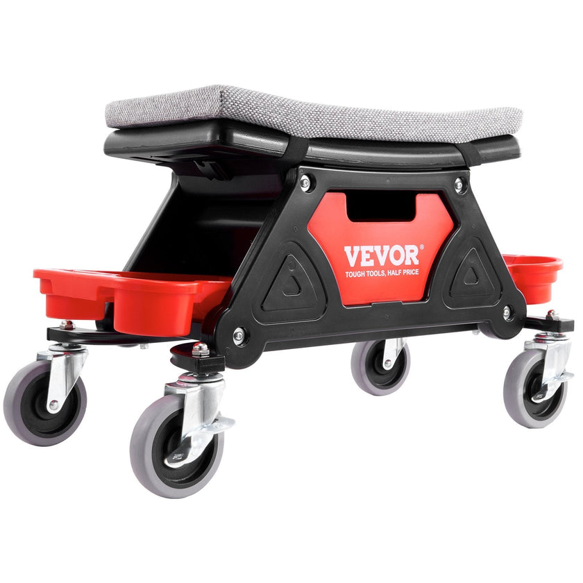 VEVOR Mechanics Stool, 300 LBS Capacity Rolling Mechanic Seat with 4