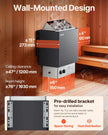 VEVOR Sauna Heater, 6KW 220V Electric Sauna Stove, Steam Bath Sauna Heater with Built-In Controls, 3h Timer and Adjustable Temp for Max. 176-318 Cubic Feet, Home Hotel Spa Shower Use