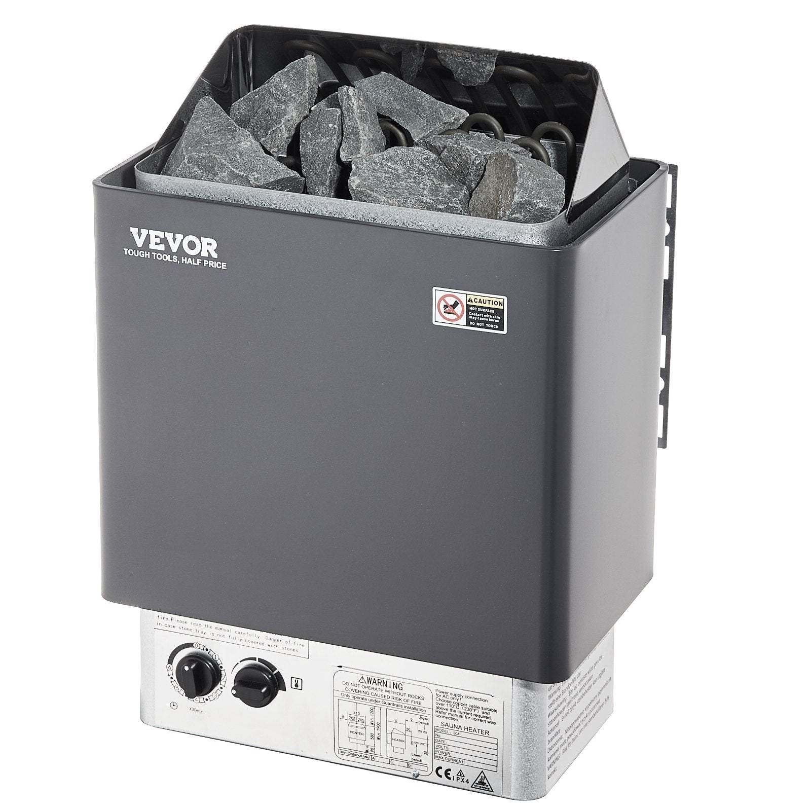VEVOR Sauna Heater, 9KW 220V Electric Sauna Stove, Steam Bath Sauna Heater with Built-In Controls, 3h Timer and Adjustable Temp for Max. 317-459 Cubic Feet, Home Hotel Spa Shower Use