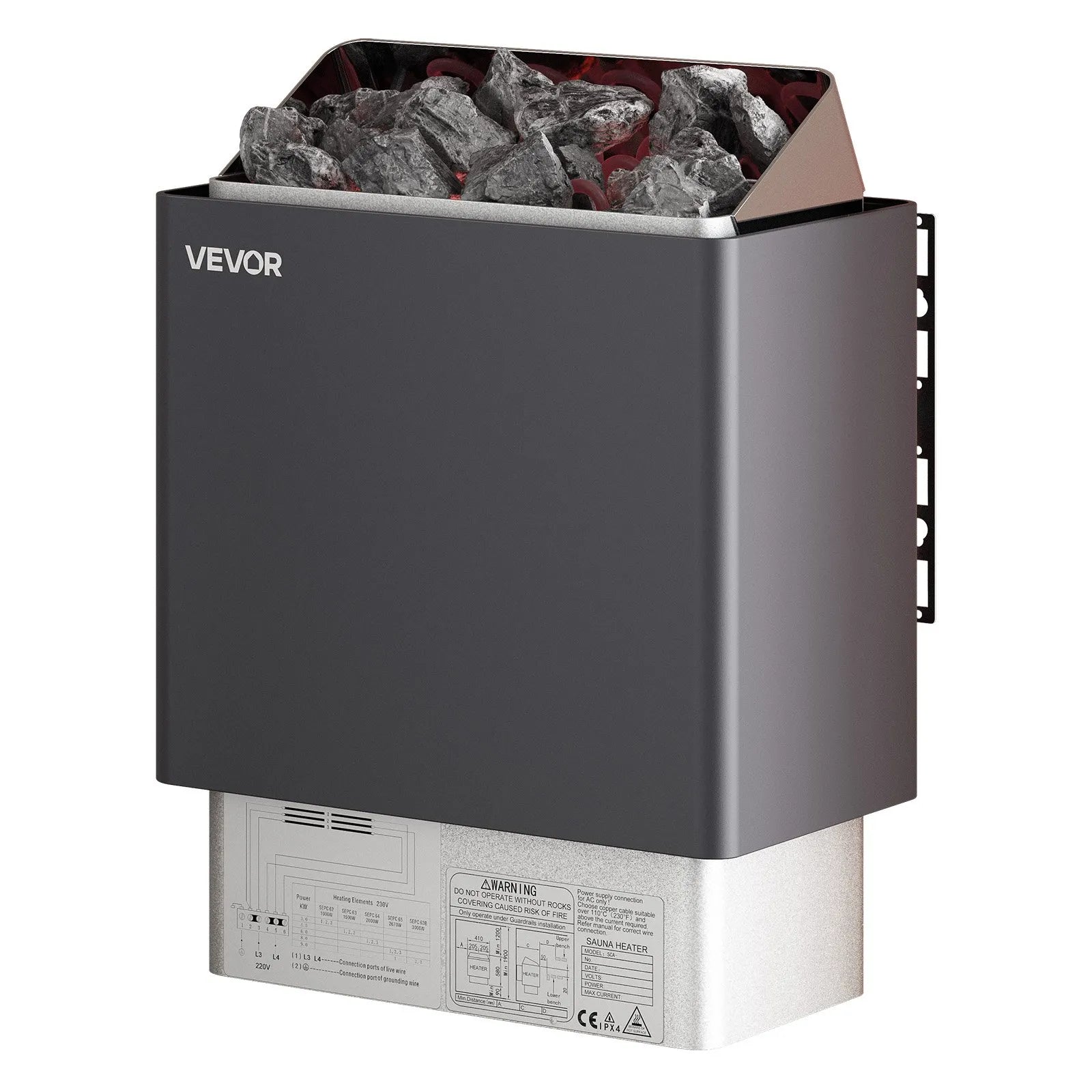 VEVOR Sauna Heater, 9KW 220V Electric Sauna Stove, Steam Bath Sauna Heater with External Digital Controller, 3h Timer and Adjustable Temp for Max. 317-459 Cubic Feet, Home Hotel Spa Shower Use