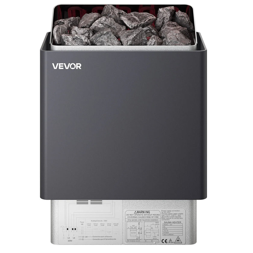 VEVOR Sauna Heater, 9KW 220V Electric Sauna Stove, Steam Bath Sauna Heater with External Digital Controller, 3h Timer and Adjustable Temp for Max. 317-459 Cubic Feet, Home Hotel Spa Shower Use