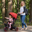 6-in-1 Toddler Tricycle & Stroller with Push Handle (Red/Black)