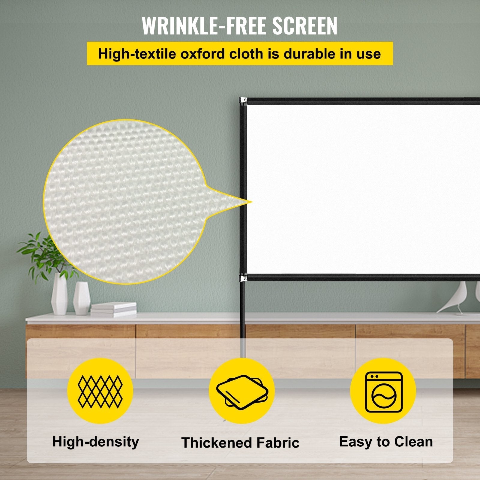 VEVOR Outdoor Movie Screen w/ Stand Portable Movie Screen 135