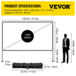 VEVOR Outdoor Movie Screen w/ Stand Portable Movie Screen 135