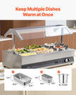 VEVOR Commercial Soup Warmer Soup Station with Cover 2-Pot & 6-Pan Soup Kettle