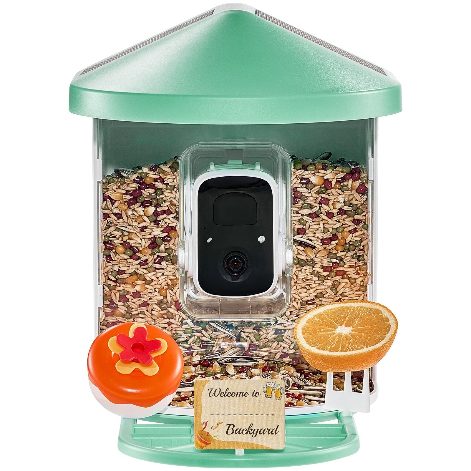 VEVOR Smart Bird Feeder with Camera AI Identify 10000+ Bird Specie Solar-Powered