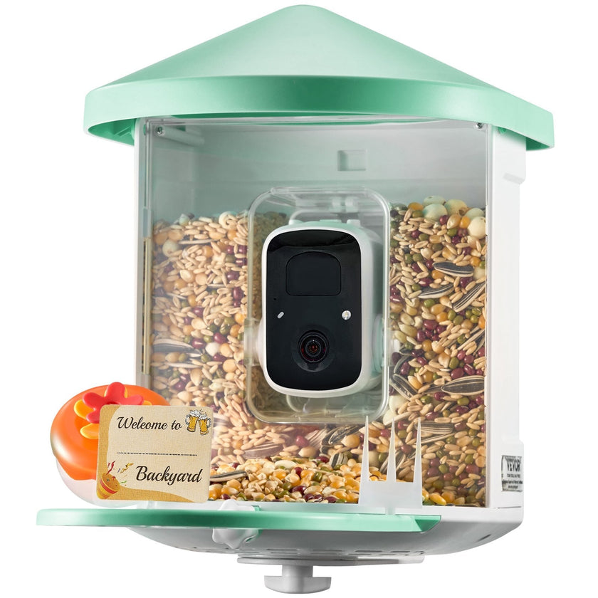 VEVOR Smart Bird Feeder with Camera AI Identify 10000+ Bird Specie Solar-Powered