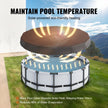 VEVOR 15 Ft Round Pool Cover, Solar Covers for Above Ground Pools, Safety Pool Cover with Drawstring Design, 420D Oxford Fabric Winter Pool Cover, Waterproof and Dustproof, Black