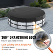 VEVOR 15 Ft Round Pool Cover, Solar Covers for Above Ground Pools, Safety Pool Cover with Drawstring Design, 420D Oxford Fabric Winter Pool Cover, Waterproof and Dustproof, Black