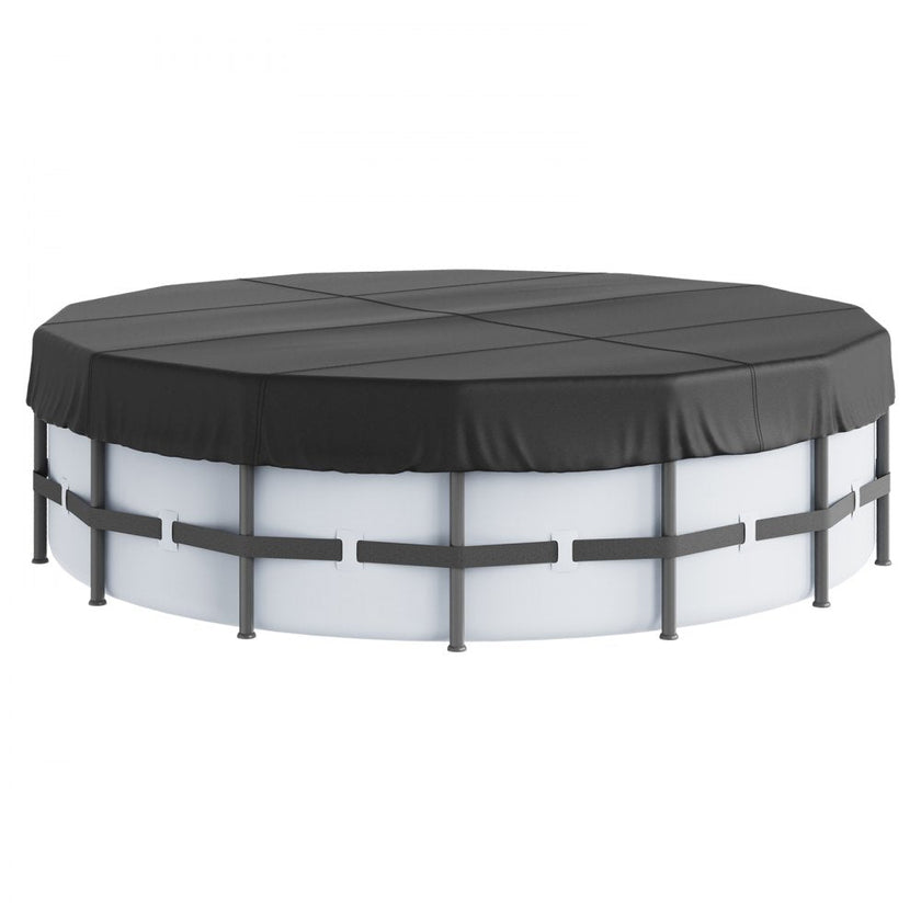 VEVOR 15 Ft Round Pool Cover, Solar Covers for Above Ground Pools, Safety Pool Cover with Drawstring Design, 420D Oxford Fabric Winter Pool Cover, Waterproof and Dustproof, Black