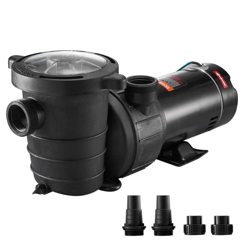 VEVOR Swimming Pool Pump, 1.5 HP 115 V, 1100 W Single Speed Pump for In/Above Ground Pool w/ Strainer Basket, 5280 GPH Max. Flow, Certification of ETL for Security