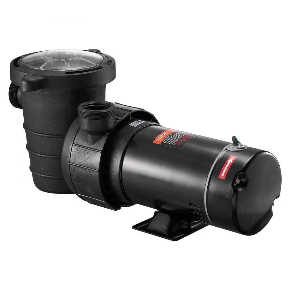 VEVOR Swimming Pool Pump, 1.5 HP 115 V, 1100 W Single Speed Pump for In/Above Ground Pool w/ Strainer Basket, 5280 GPH Max. Flow, Certification of ETL for Security
