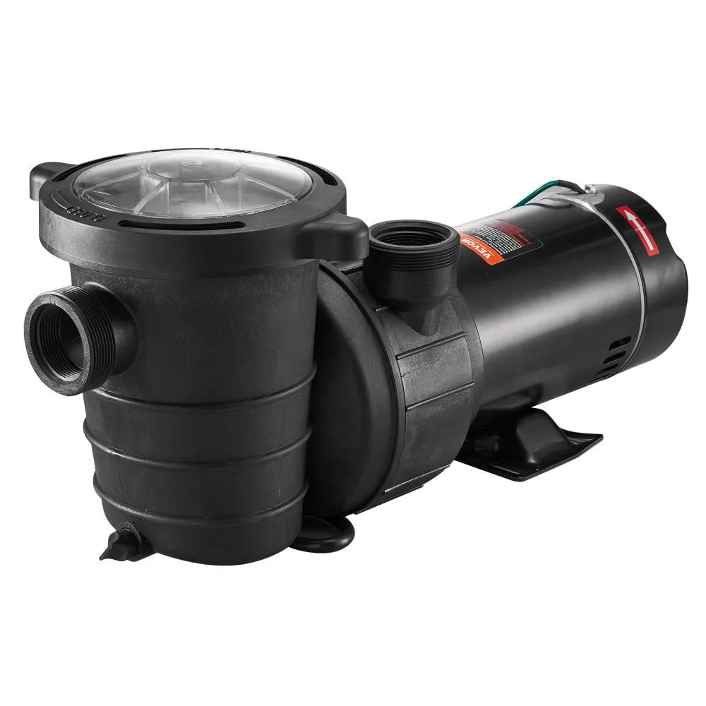VEVOR Swimming Pool Pump, 1.5 HP 115 V, 1100 W Single Speed Pump for In/Above Ground Pool w/ Strainer Basket, 5280 GPH Max. Flow, Certification of ETL for Security