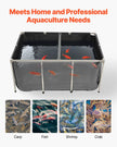 VEVOR Canvas Fish Pond Above Ground Koi Tank 270 Gal with Clear Viewing Panel