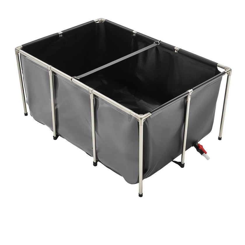 VEVOR Canvas Fish Pond Above Ground Koi Tank 270 Gal with Clear Viewing Panel