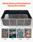 VEVOR Canvas Fish Pond Above Ground Koi Tank 470 Gal with Clear Viewing Panel