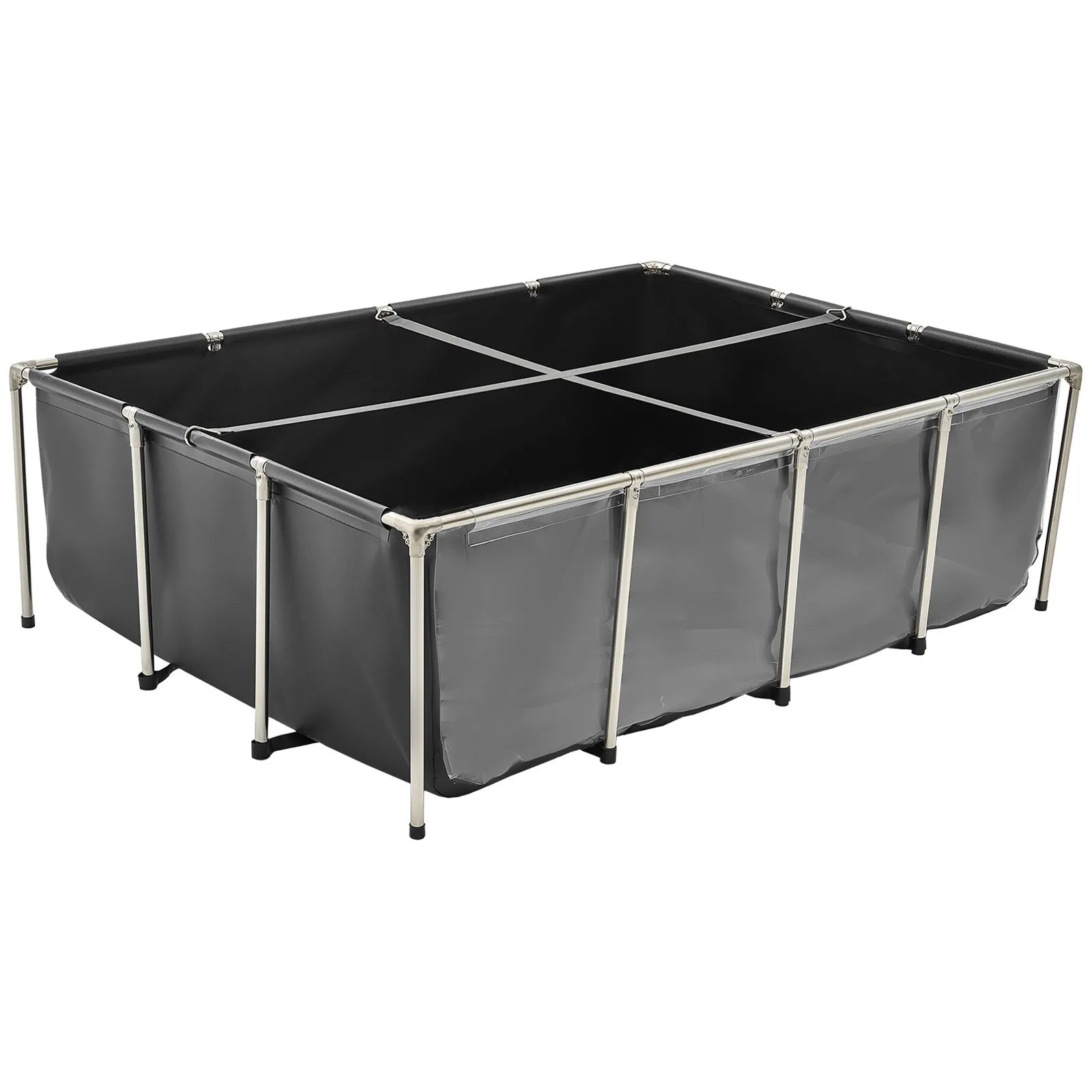 VEVOR Canvas Fish Pond Above Ground Koi Tank 470 Gal with Clear Viewing Panel