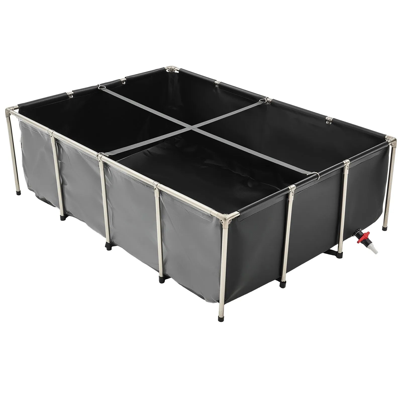 VEVOR Canvas Fish Pond Above Ground Koi Tank 470 Gal with Clear Viewing Panel