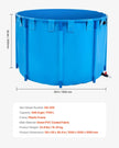 VEVOR Canvas Fish Pond Above Ground Fish Tank 448.8 Gal Round Koi Pond (Blue)