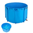 VEVOR Canvas Fish Pond Above Ground Fish Tank 448.8 Gal Round Koi Pond (Blue)
