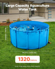 VEVOR Canvas Fish Pond Above Ground Fish Tank 1320 Gal Round Koi Pond (Blue)