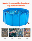 VEVOR Canvas Fish Pond Above Ground Fish Tank 1320 Gal Round Koi Pond (Blue)