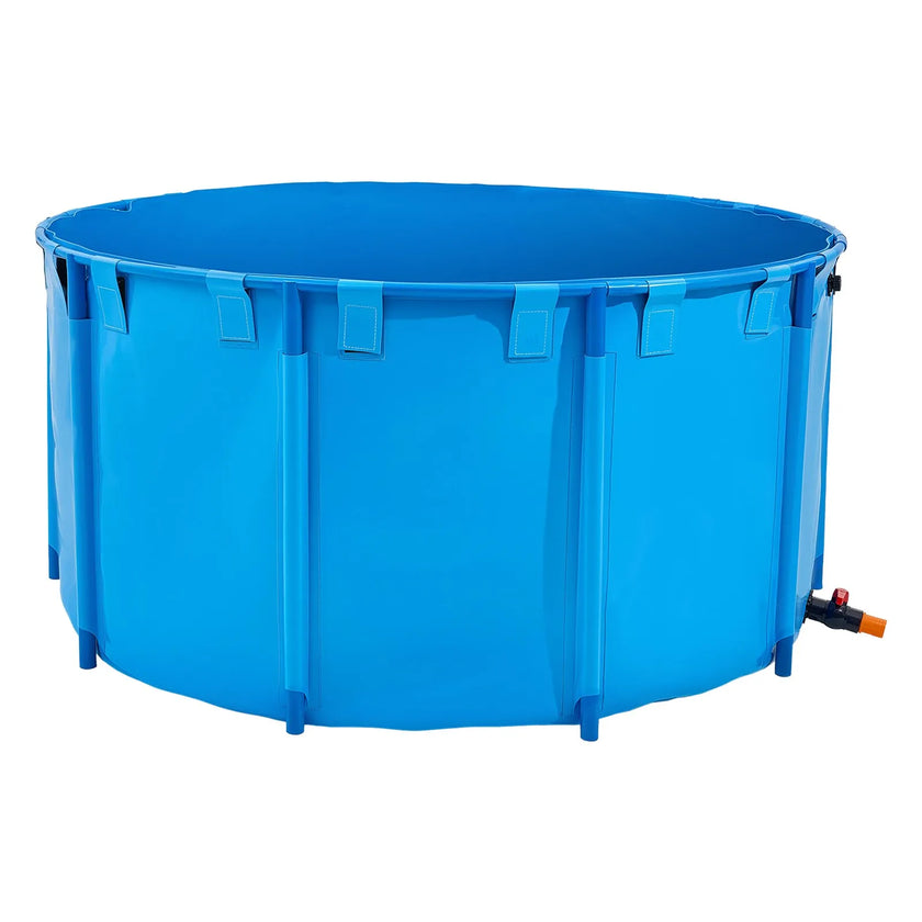 VEVOR Canvas Fish Pond Above Ground Fish Tank 818 Gal Round Koi Pond (Blue)