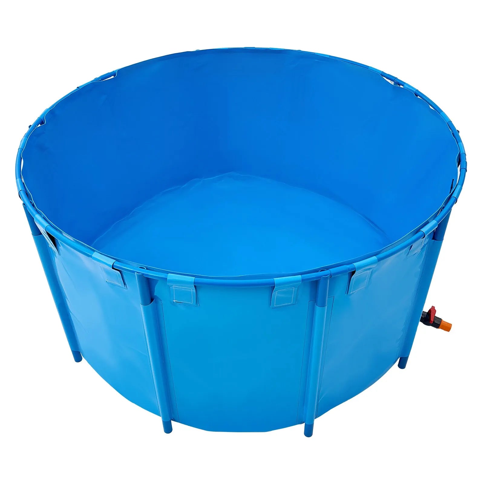 VEVOR Canvas Fish Pond Above Ground Fish Tank 818 Gal Round Koi Pond (Blue)