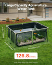 VEVOR Canvas Fish Pond Above Ground Koi Tank 126.8 Gal with Clear Viewing Panel