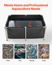 VEVOR Canvas Fish Pond Above Ground Koi Tank 126.8 Gal Rectangular Pond (Black)