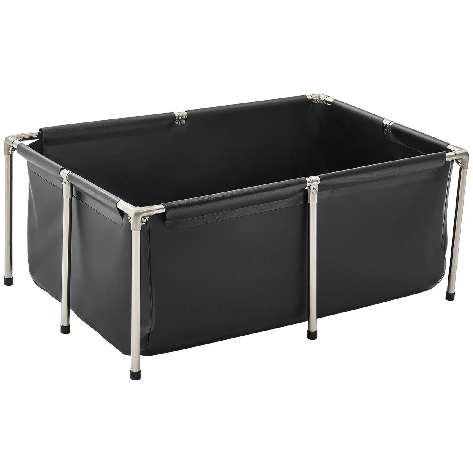 VEVOR Canvas Fish Pond Above Ground Koi Tank 126.8 Gal Rectangular Pond (Black)