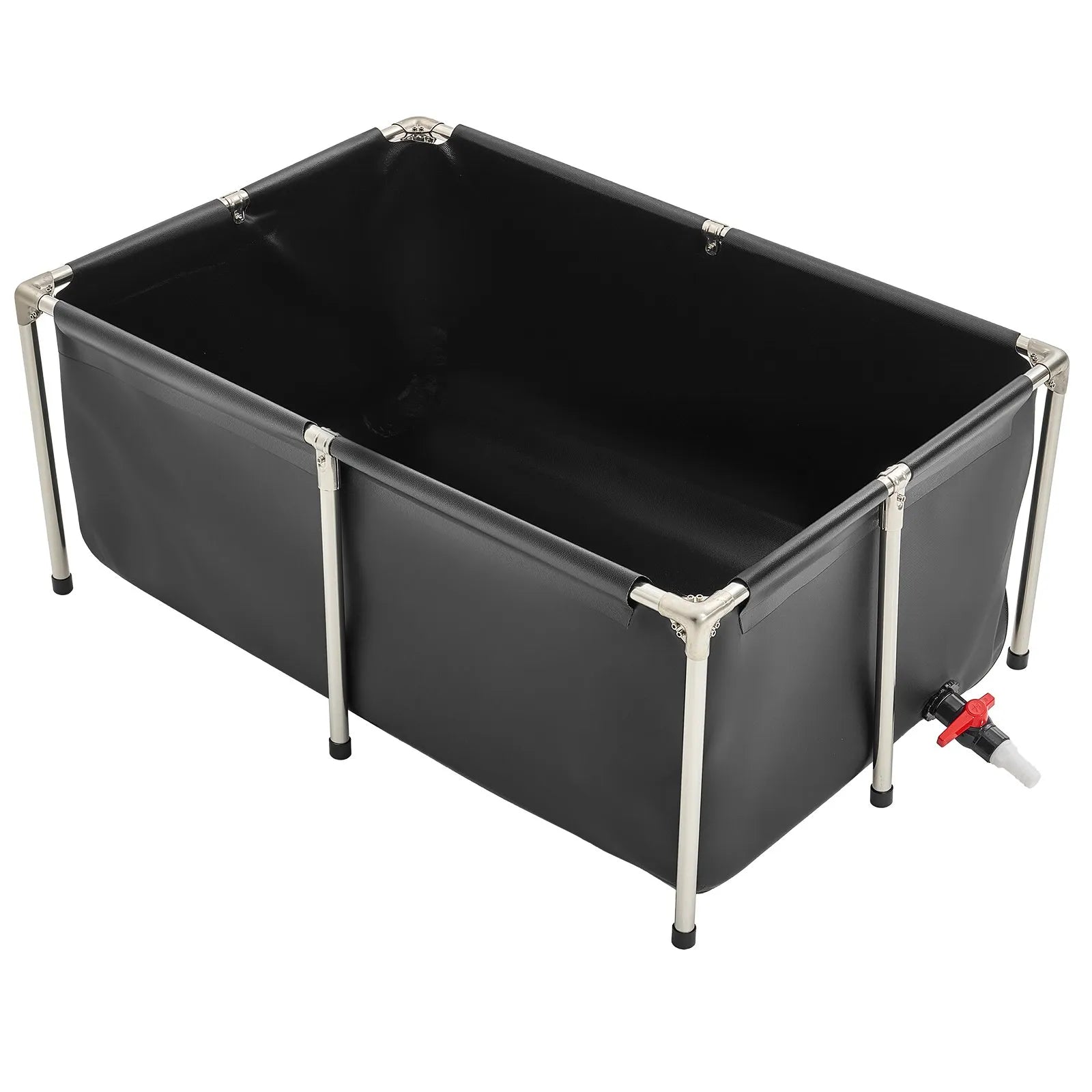 VEVOR Canvas Fish Pond Above Ground Koi Tank 126.8 Gal Rectangular Pond (Black)