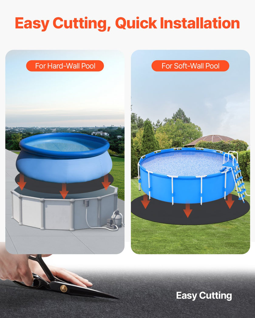 VEVOR 18ft Round Pool Liner Pad for Above Ground Pools Heavy Duty Pool Mat