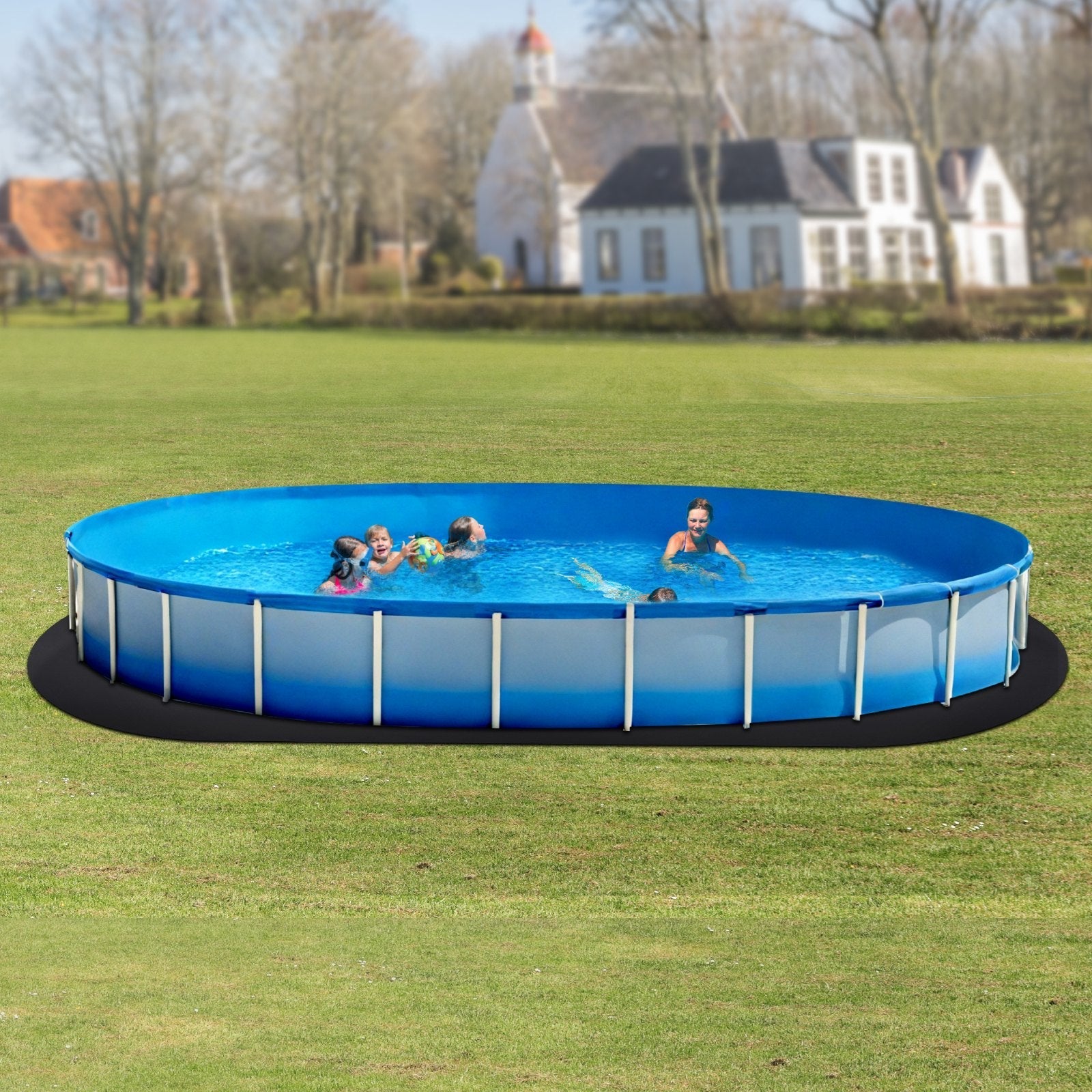 VEVOR 15x30 ft Oval Pool Liner Pad for Above Ground Pools Heavy Duty Pool Mat
