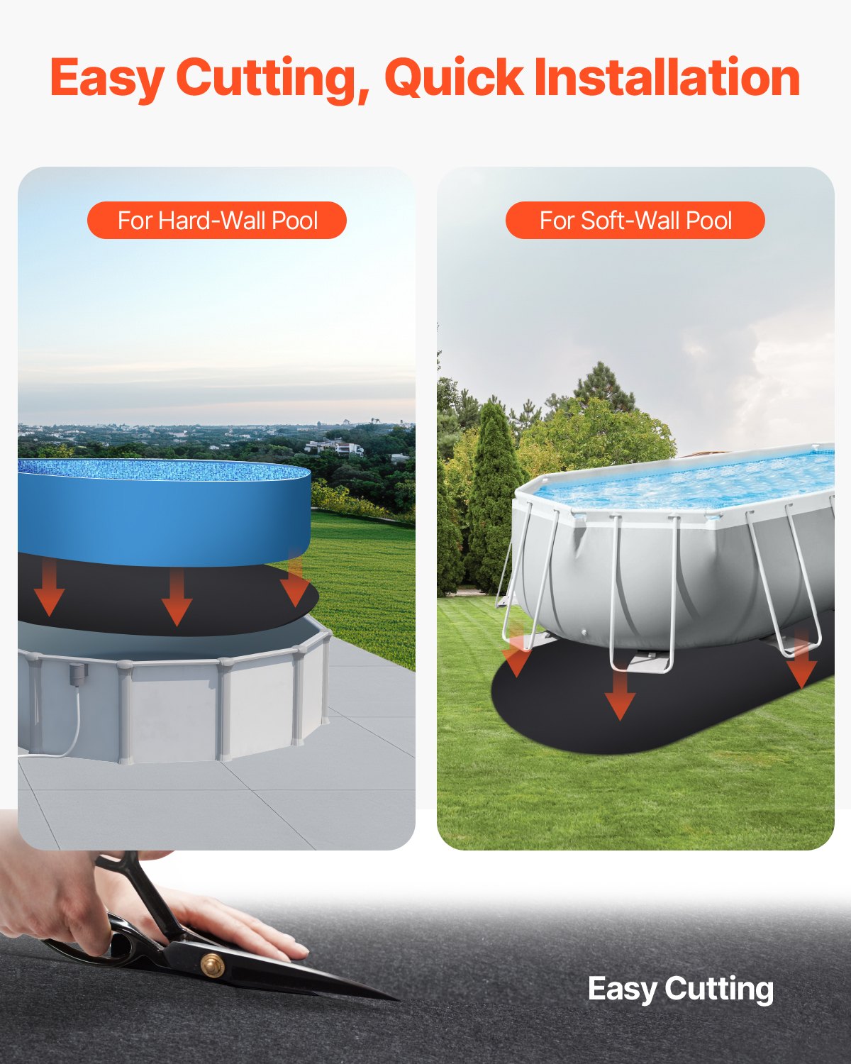 VEVOR 18x33 ft Oval Pool Liner Pad for Above Ground Pools Heavy Duty Pool Mat