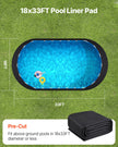 VEVOR 18x33 ft Oval Pool Liner Pad for Above Ground Pools Heavy Duty Pool Mat
