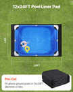 VEVOR 12x24ft Rectangle Pool Liner Pad Heavy Duty Pool Mat Prevent Punctures