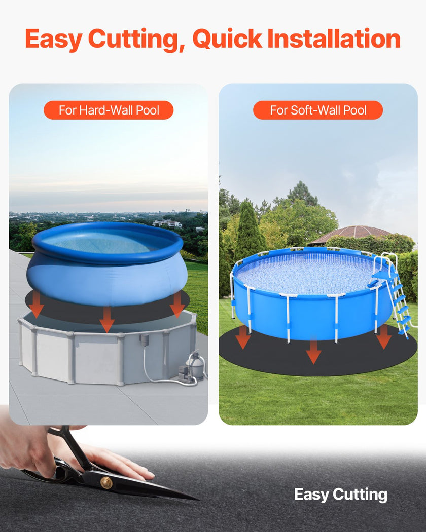 VEVOR 27ft Round Pool Liner Pad for Above Ground Pools Heavy Duty Pool Mat