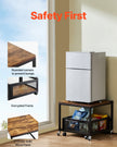 VEVOR Mini Fridge Stand 198lbs with Storage Cart & Swivel Wheels Light Brown