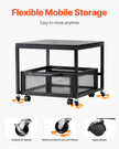VEVOR Mini Fridge Stand 198lbs with Storage Storage Cart & Swivel Wheels Black