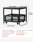 VEVOR Mini Fridge Stand 198lbs with Storage Storage Cart & Swivel Wheels Black