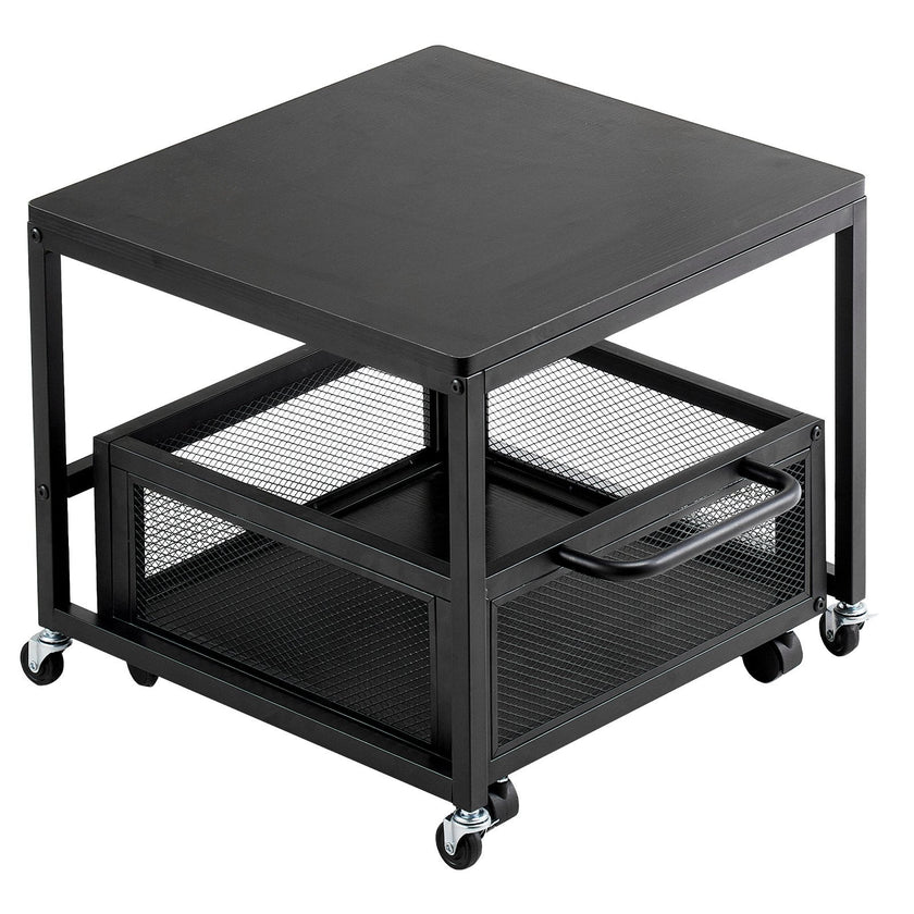 VEVOR Mini Fridge Stand 198lbs with Storage Storage Cart & Swivel Wheels Black