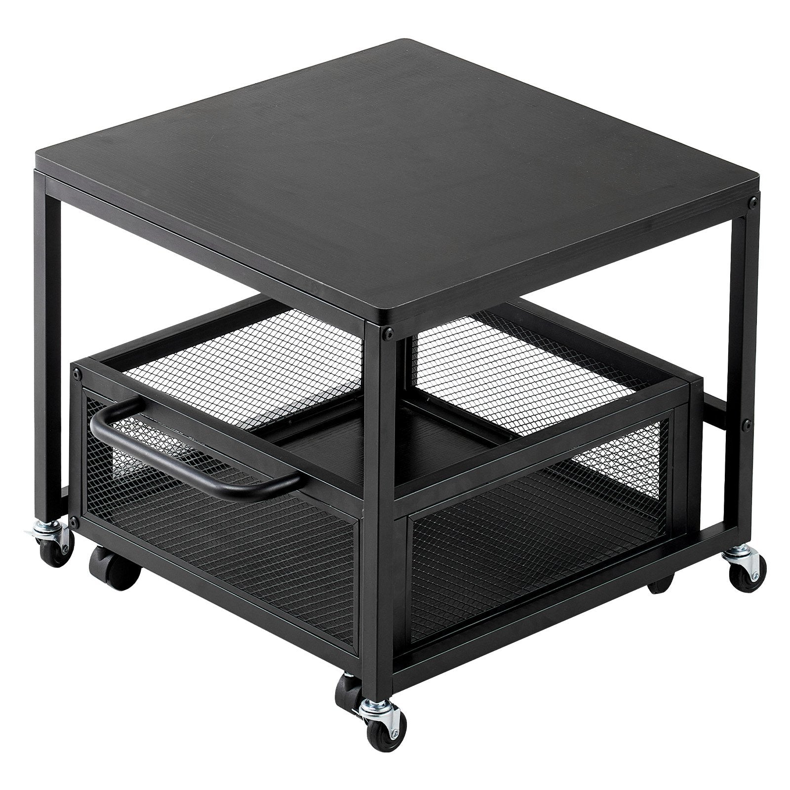VEVOR Mini Fridge Stand 198lbs with Storage Storage Cart & Swivel Wheels Black