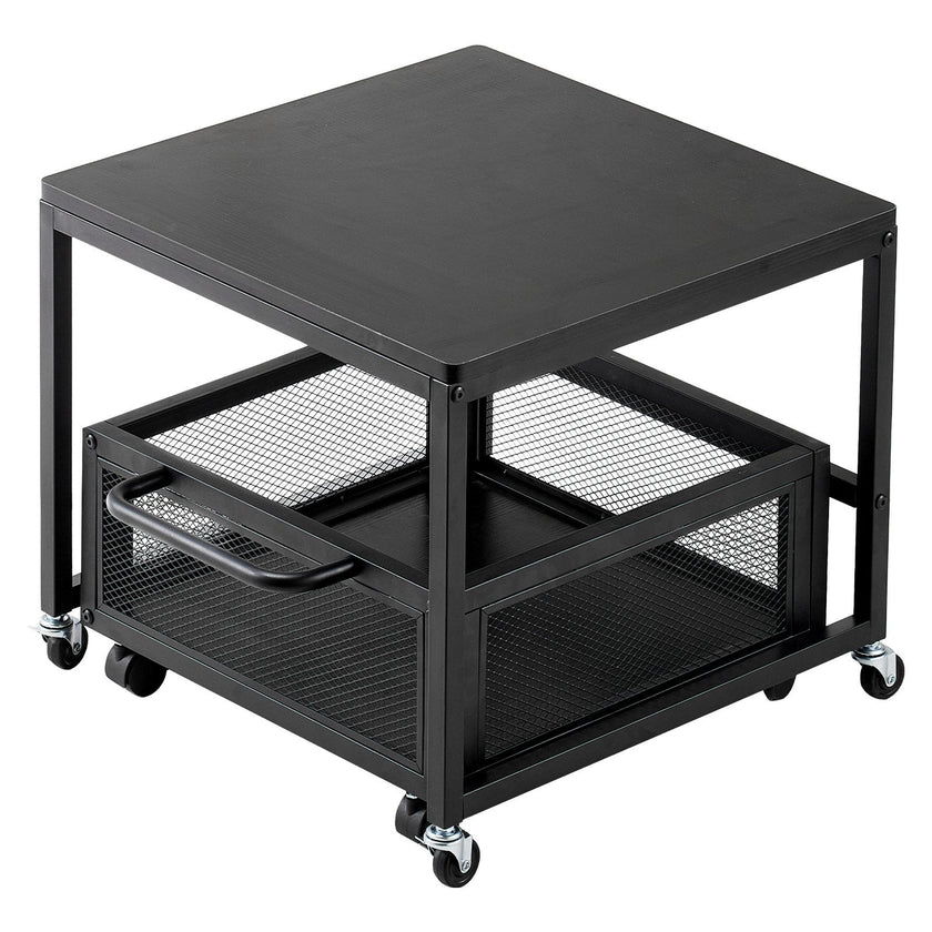 VEVOR Mini Fridge Stand 198lbs with Storage Storage Cart & Swivel Wheels Black