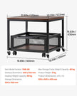 VEVOR Mini Fridge Stand 198lbs with Storage Cart & Swivel Wheels Dark Brown