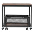 VEVOR Mini Fridge Stand 198lbs with Storage Cart & Swivel Wheels Dark Brown