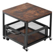 VEVOR Mini Fridge Stand 198lbs with Storage Cart & Swivel Wheels Dark Brown